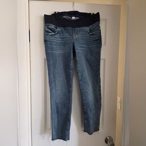 Size 10 Old Navy MATERNITY Jeans Full Panel Medium Women's Blue Maternity Jeans